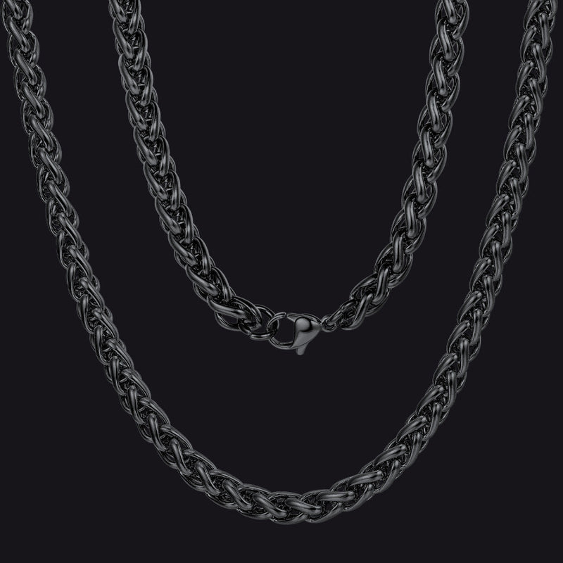 Spiga Wheat Chain Stainless Steel Link Necklace for