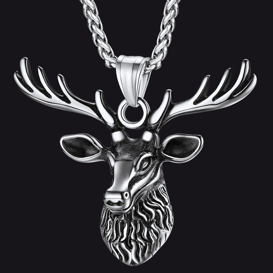 Viking Deer Necklace Pendant for