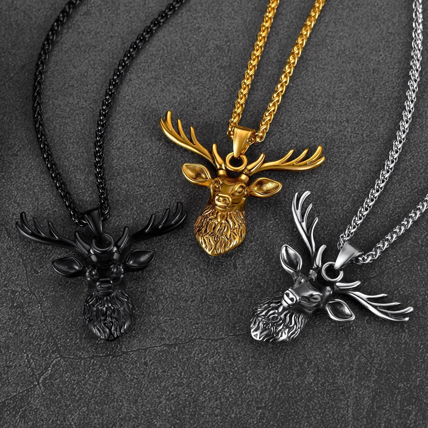 Viking Deer Necklace Pendant for