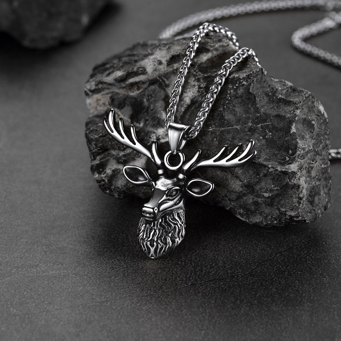 Viking Deer Necklace Pendant for