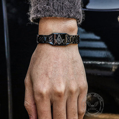 Ag Fiber Germanium Stone Stainless Steel Bracelet