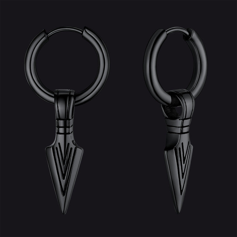 Viking Earrings for ��� Arrowhead Spear Gungnir Drop Hoop Earrings