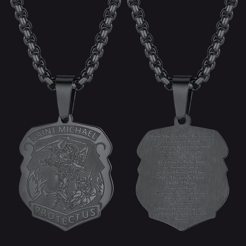 Archangel St. Michael Necklace Medal Shield Pendant for