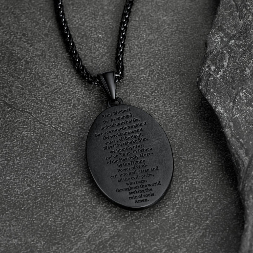Oval Archangel Saint Michael Necklace Medal