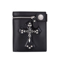 Budded Cross Pu Leather Skull Wallet