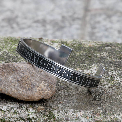 Celtic Knot Runes Stainless Steel Viking Cuff Bracelet