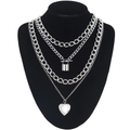 Chain Necklace With Heart for / Aesthetic Layered Necklace