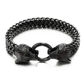 Cool Bracelet / Wolf Head Rock Style Jewelry / Stainless Steel Bracelet