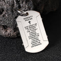 Cross Serenity Prayer Stainless Steel Military Tag Pendant