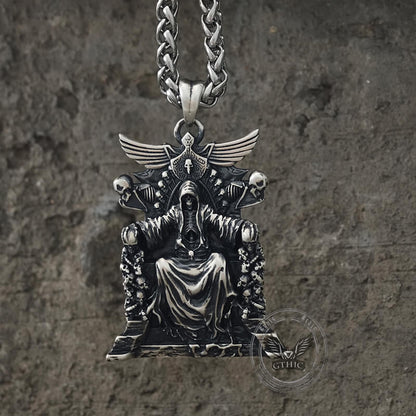 Death Regal Throne Sterling Silver Pendant