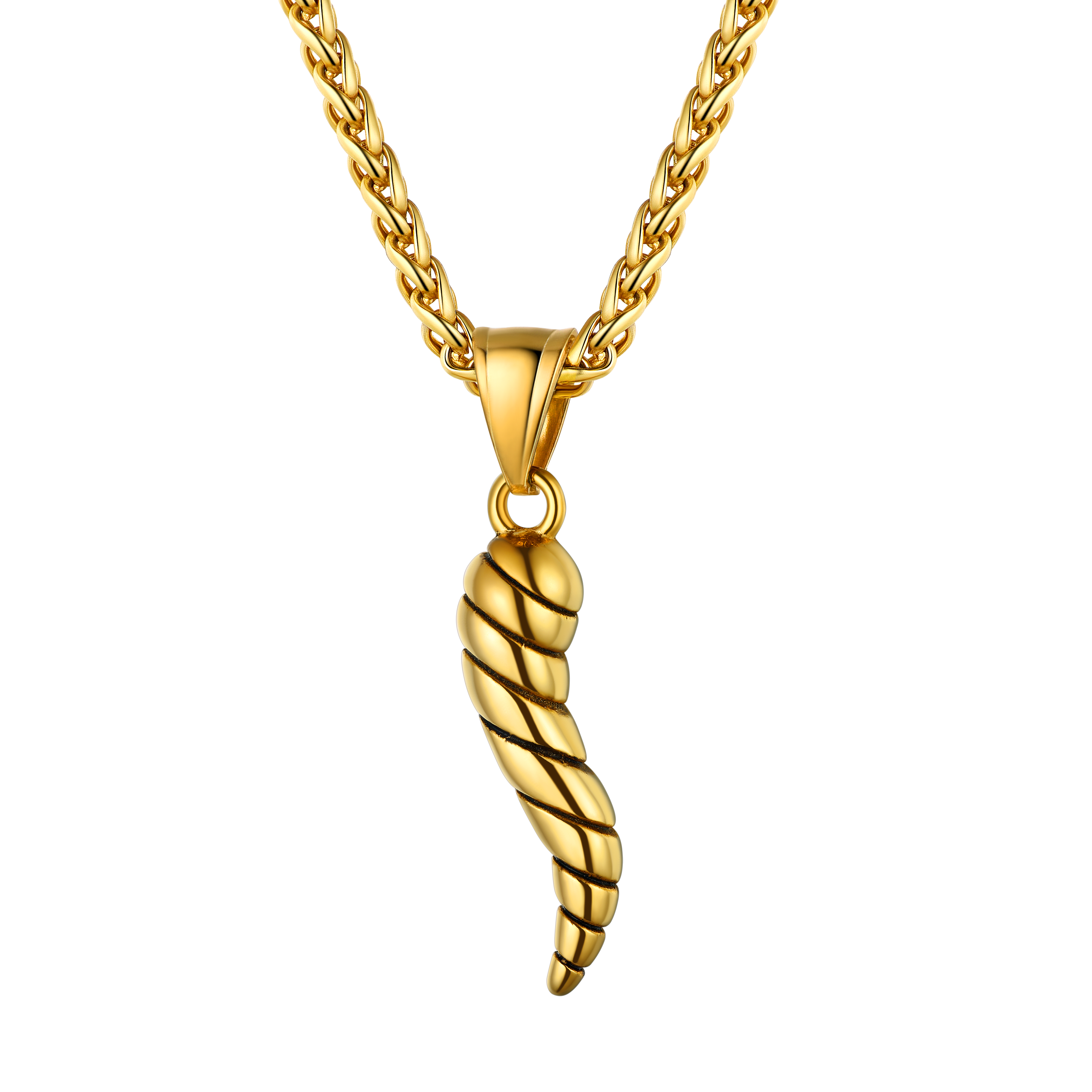 Italian Horn Pendant Necklace Cornicello Amulet Talisman