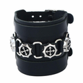Brown Wide Genuine Leather Bracelet / Punk Wristband for and