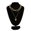 Punk Chain Necklace for / Chunky Chain With Lock Pendant