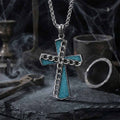 Chain Turquoise Cross Stainless Steel Pendant