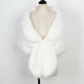 V-neck Faux Fur Party Gown Plush Shawl