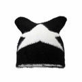Y2k Cat Ear Star Print Knitted Beanie Hat