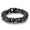 Engraving Square Bracelet / Stainless Steel Cuff Chain / Punk Bangle Jewelry