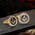 Freemasonry Symbol Diamond-inlaid Brass Masonic Cufflinks
