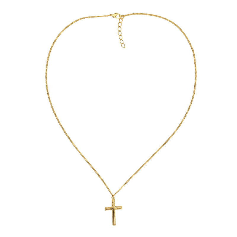 14k Gold-filled Flat Cross Pendant Necklace, 18