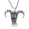Gothic Pendant of Horned Clown / Rock Style Necklace / Alternative