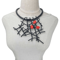 Gothic Handmade Rubber Wooden Necklace / Designer Necklaces for