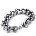 Gothic Punk Style Skull Bracelet / Domineering Double-row Bracelet for and