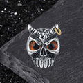Gothic Horn Skull Devil Eye Stainless Steel Ring