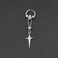 Gothic Star Tassel Chain Stainless Steel Drop Earrings