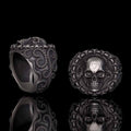 Gothic Tentacle Skull Head Sterling Silver Ring