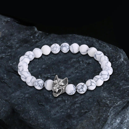 Howling Wolf Turquoise Bead Bracelet