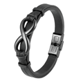 Infinity Logo Special Popular Pattern Bracelet / Stainless Steel Leather Bracelet
