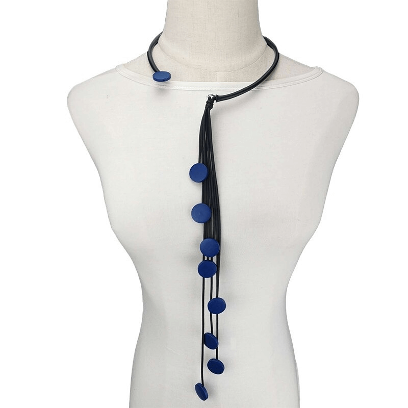 Interesting Tassel Long Rubber Necklaces / Handmade Original Wood Female Accessories