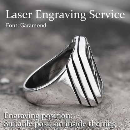 Lightning Bolt Stainless Steel Ring