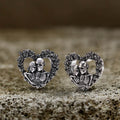 Loved Heart Skull Stainless Steel Ear Gauges