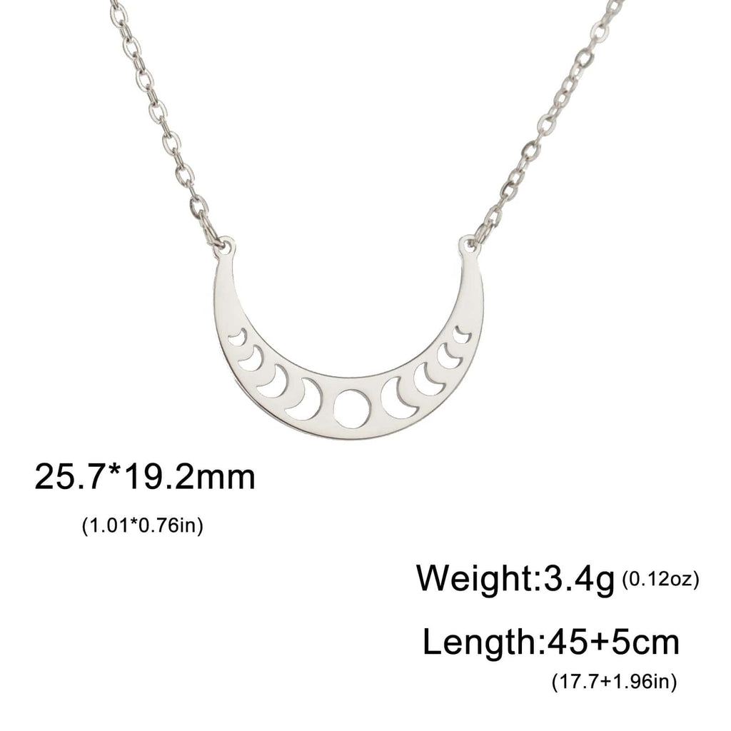 Lunar Phases Crescent Moon Necklace