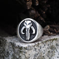 Mandalorian Symbol Stainless Steel Skull Ring