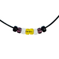 Nonbinary Pride/enby Ally Necklace With Czech Glass Beads on Black Rubber Cord, 18 Inches