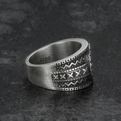 Norse Helm of Awe "aegishjalmr" Sterling Silver Viking Ring