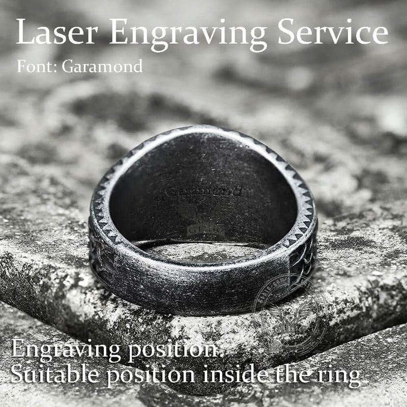 Norse Helm of Awe Eagle Stainless Steel Viking Ring