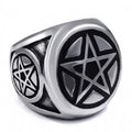 Pentagram Pentacle Star Ring / Punk Band Occult Jewelry / Biker Rings