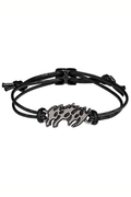 Poppy Logo Black Cord Rock and Metal Wrist Strap