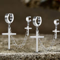 Punk Cross Tassel Stainless Steel Earrings