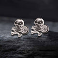 Punk Crossbones Skull Stainless Steel Stud Earrings