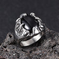 Punk Dragon Claw Gemstone Stainless Steel Ring