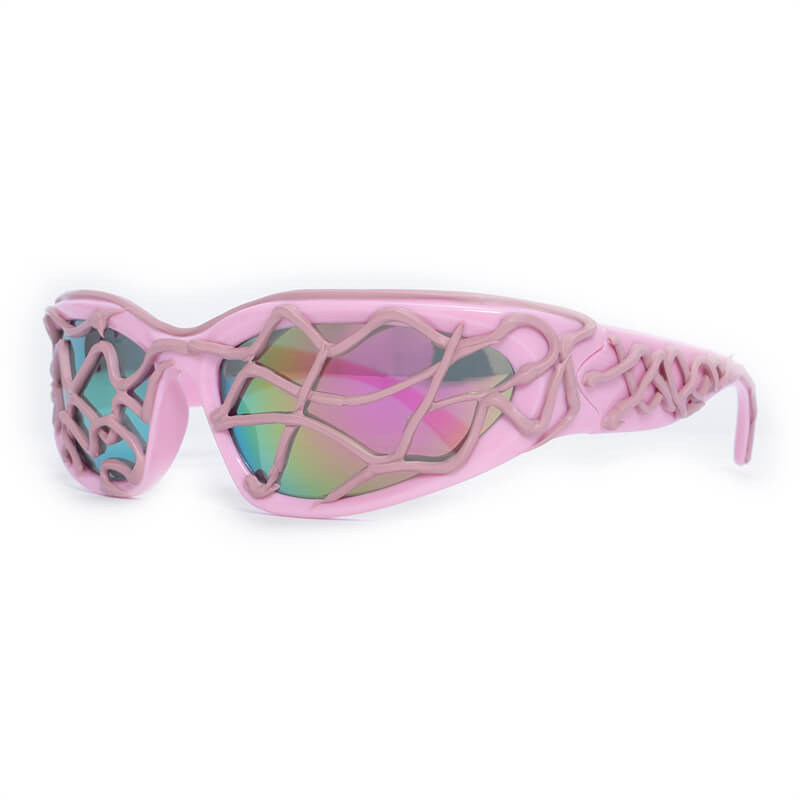 Punk Snake Pattern Drip Glue Pc Sunglasses