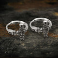 Punk Skull Cross Stainless Steel Hoop Earrings