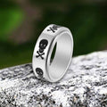 Punk Skull Crossbone Stainless Steel Spinner Ring