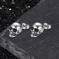 Punk Skull Head Stainless Steel Stud Earrings