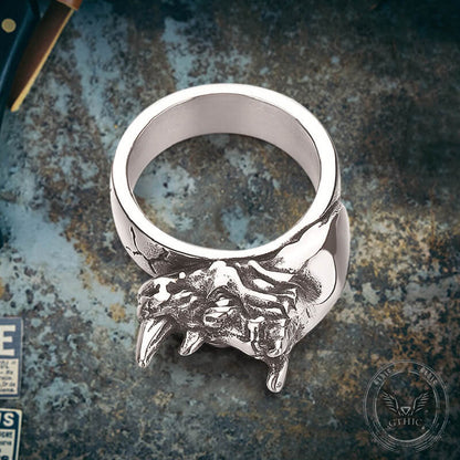 Punk Wild Rhino Stainless Steel Ring