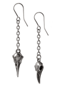 Rabenschadel Schlenker Earrings With Raven Skull Detail